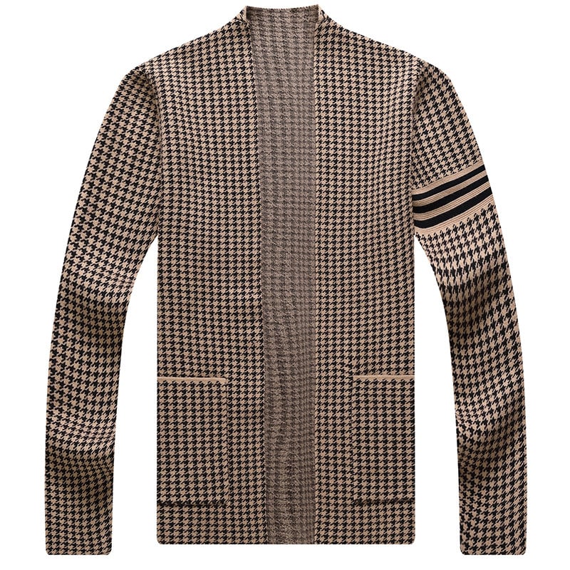 2024 Men's Korean style casual spring and autumn knitted sweater cardigan jacket
